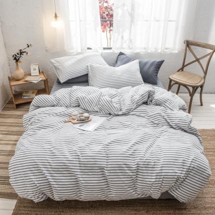 91家纺网 家纺一手货源 找家纺 ( 总）佳梦达 2020新款全色织全棉水洗双拼四件套