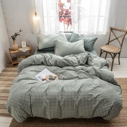 91家纺网 家纺一手货源 找家纺 ( 总）佳梦达 2020新款全色织全棉水洗双拼四件套