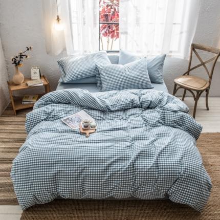 91家纺网 家纺一手货源 找家纺 ( 总）佳梦达 2020新款全色织全棉水洗双拼四件套