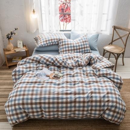 91家纺网 家纺一手货源 找家纺 ( 总）佳梦达 2020新款全色织全棉水洗双拼四件套