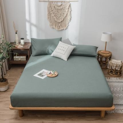 佳梦达 2020新款全棉水洗纯色单床笠 松绿