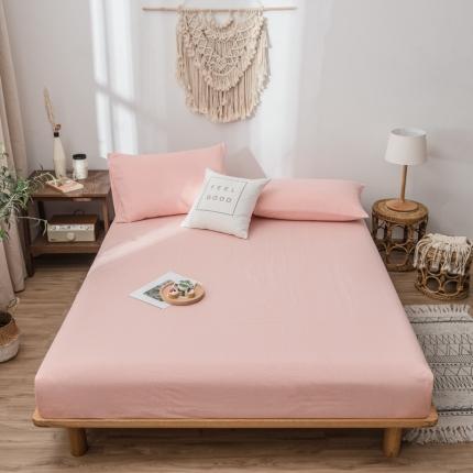 佳梦达 2020新款全棉水洗纯色单床笠 浅粉