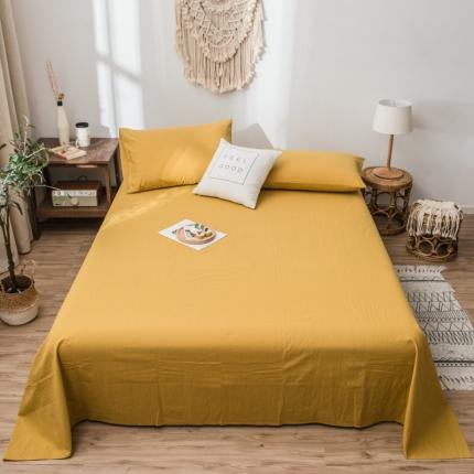 91家纺网 家纺一手货源 找家纺 佳梦达 2020新款全棉水洗纯色单床单 奥斯汀黄