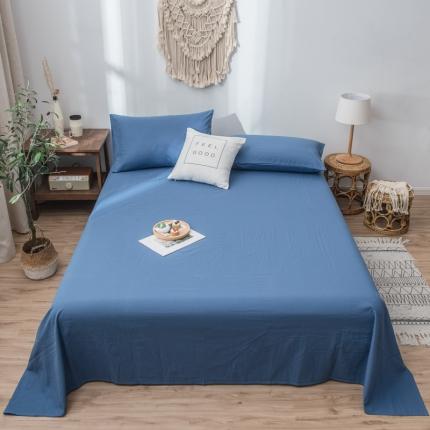 91家纺网 家纺一手货源 找家纺 佳梦达 2020新款全棉水洗纯色单床单 牛仔蓝