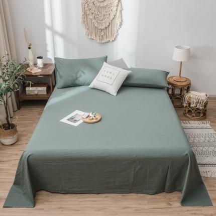 佳梦达 2020新款全棉水洗纯色单床单 松绿