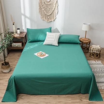 佳梦达 2020新款全棉水洗纯色单床单 孔雀绿