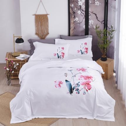 91家纺网 家纺一手货源 找家纺 （总全棉60s贡缎喷气印花酒店四件套 宾馆四件套 民宿四件套