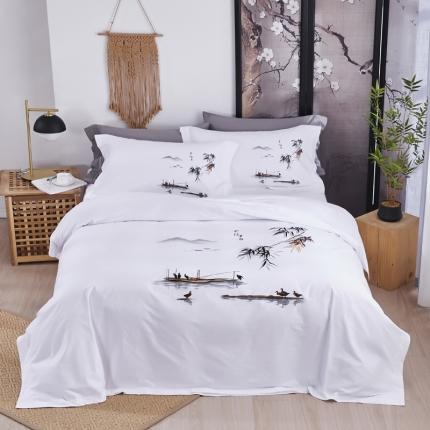 91家纺网 家纺一手货源 找家纺 （总全棉60s贡缎喷气印花酒店四件套 宾馆四件套 民宿四件套