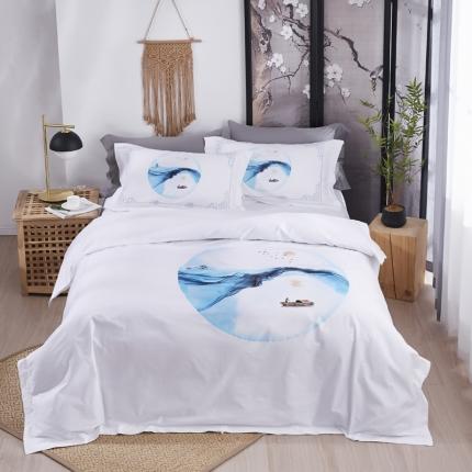 91家纺网 家纺一手货源 找家纺 （总全棉60s贡缎喷气印花酒店四件套 宾馆四件套 民宿四件套