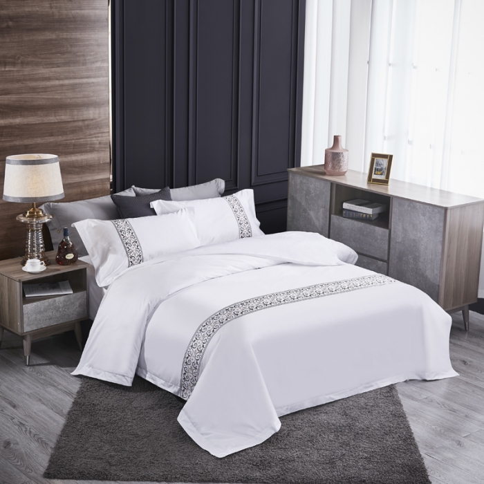 91家纺网 家纺一手货源 找家纺 罗菲尼酒店用品2025新款60s贡缎喷气精品绣花系列炫舞