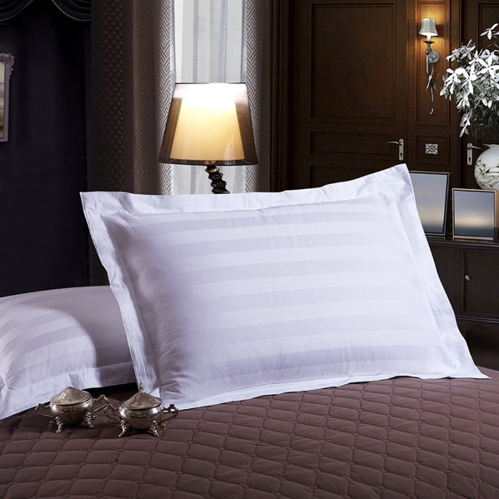 91家纺网 家纺一手货源 找家纺 （总）全棉民宿宾馆酒店用品新款3公分缎条枕套58*88cm