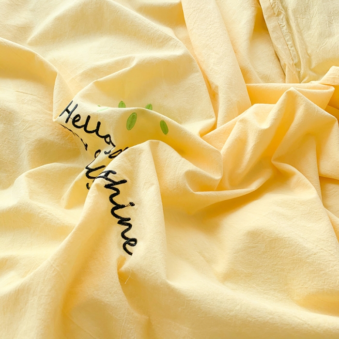 91家纺网 家纺一手货源 找家纺 （总）玛奇朵 2021新品刺绣款纯棉色织水洗棉四件套