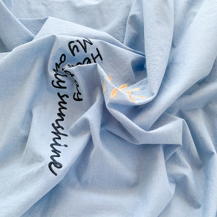 91家纺网 家纺一手货源 找家纺 玛奇朵 2021新品刺绣款纯棉色织水洗棉四件套 蓝色