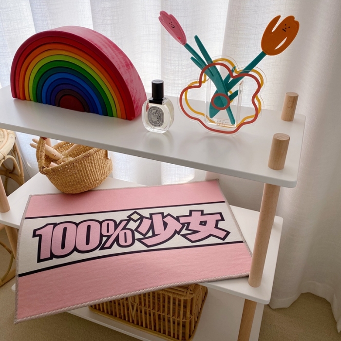 91家纺网 家纺一手货源 找家纺 星期八 2020新款ins卡通地垫 100%少女