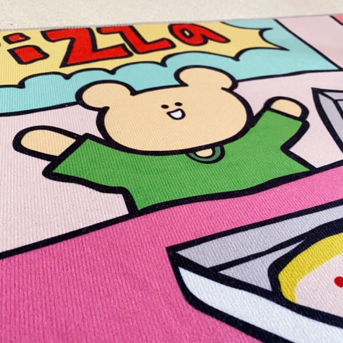 91家纺网 家纺一手货源 找家纺 星期八 2020新款ins卡通地垫 pizza