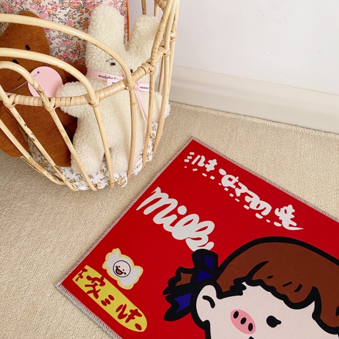 91家纺网 家纺一手货源 找家纺 星期八 2020新款ins卡通地垫 不二家女孩