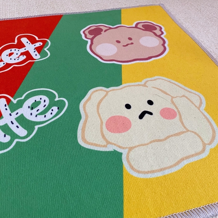 91家纺网 家纺一手货源 找家纺 星期八 2020新款ins卡通地垫 彩虹熊