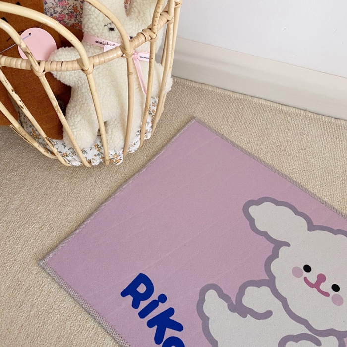 91家纺网 家纺一手货源 找家纺 星期八 2020新款ins卡通地垫 狗狗粉