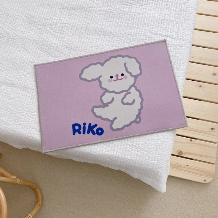 91家纺网 家纺一手货源 找家纺 星期八 2020新款ins卡通地垫 狗狗粉