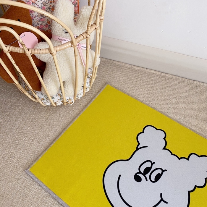 91家纺网 家纺一手货源 找家纺 星期八 2020新款ins卡通地垫 狗狗黄