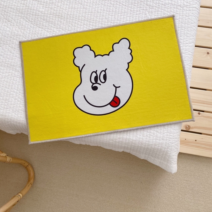 91家纺网 家纺一手货源 找家纺 星期八 2020新款ins卡通地垫 狗狗黄