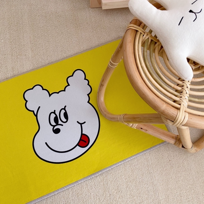 91家纺网 家纺一手货源 找家纺 星期八 2020新款ins卡通地垫 狗狗黄