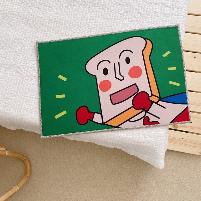 91家纺网 家纺一手货源 找家纺 星期八 2020新款ins卡通地垫 面包先生