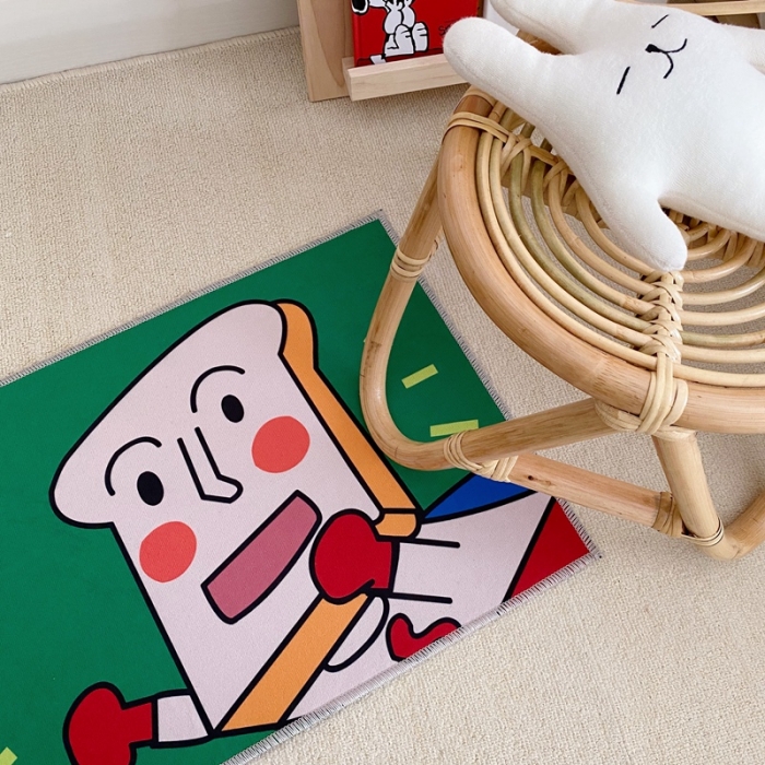 91家纺网 家纺一手货源 找家纺 星期八 2020新款ins卡通地垫 面包先生