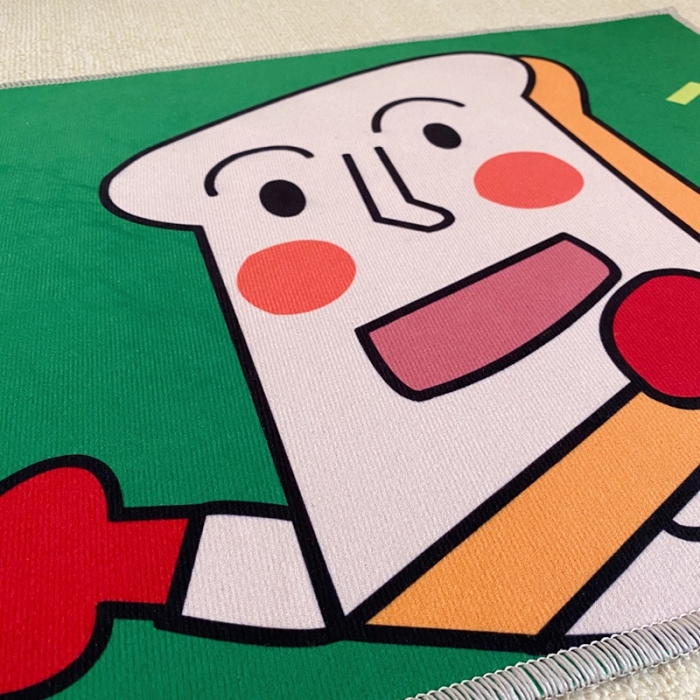 91家纺网 家纺一手货源 找家纺 星期八 2020新款ins卡通地垫 面包先生