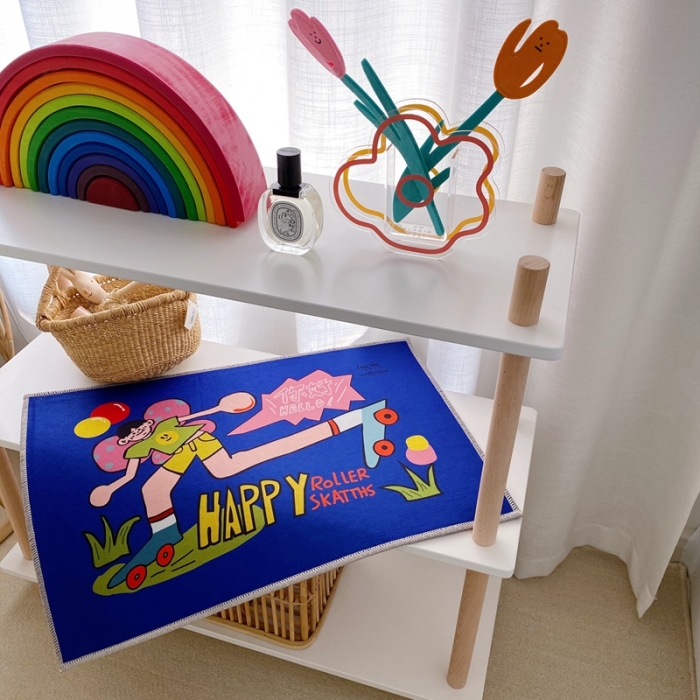 91家纺网 家纺一手货源 找家纺 星期八 2020新款ins卡通地垫 你好男孩