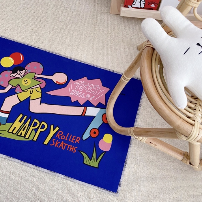 91家纺网 家纺一手货源 找家纺 星期八 2020新款ins卡通地垫 你好男孩