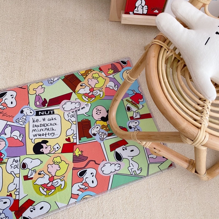 91家纺网 家纺一手货源 找家纺 星期八 2020新款ins卡通地垫 史努比童真