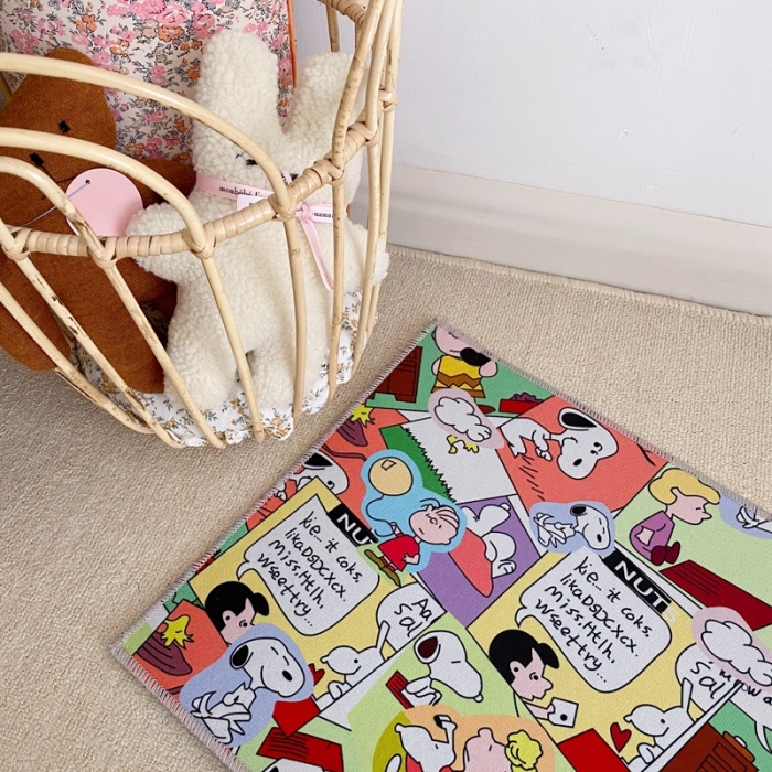 91家纺网 家纺一手货源 找家纺 星期八 2020新款ins卡通地垫 史努比童真