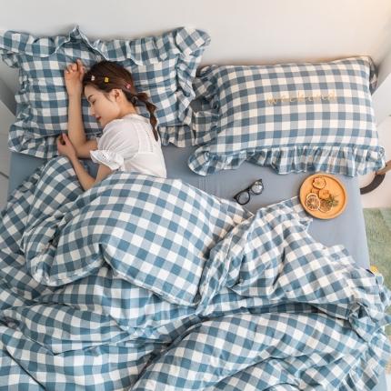 91家纺网 家纺一手货源 找家纺 （总）六巷胡同2021网红少女心全棉水洗棉四件套公主风水果格子