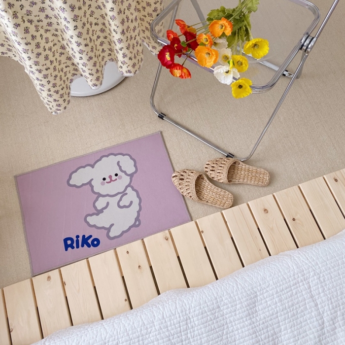 91家纺网 家纺一手货源 找家纺 星期八 2020新款ins卡通地垫 狗狗粉