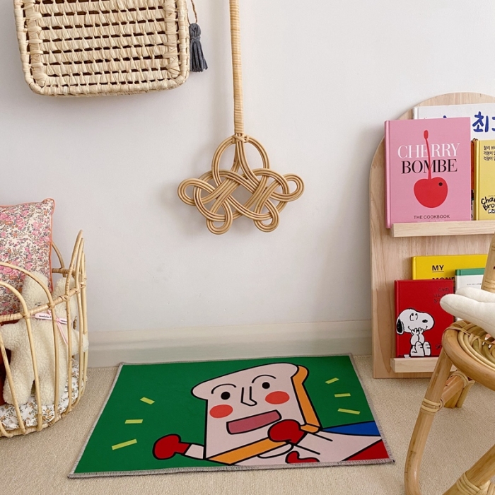 91家纺网 家纺一手货源 找家纺 星期八 2020新款ins卡通地垫 面包先生