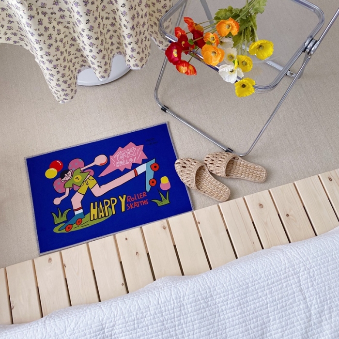 91家纺网 家纺一手货源 找家纺 星期八 2020新款ins卡通地垫 你好男孩