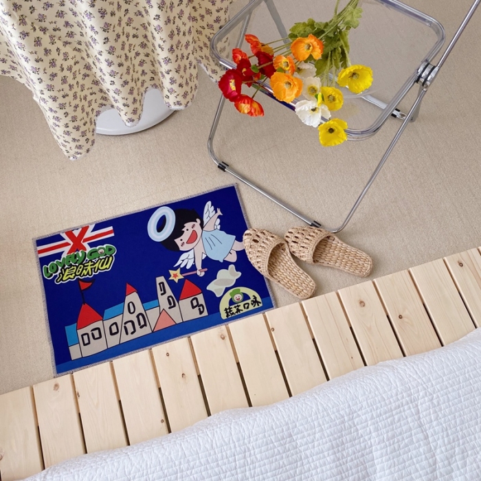 91家纺网 家纺一手货源 找家纺 星期八 2020新款ins卡通地垫 浪味仙