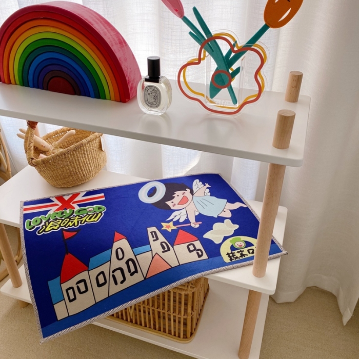 91家纺网 家纺一手货源 找家纺 星期八 2020新款ins卡通地垫 浪味仙