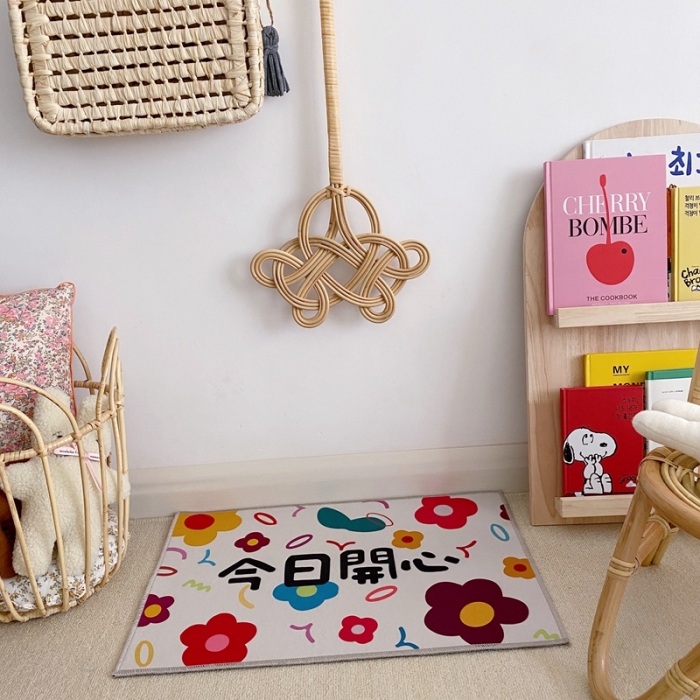 91家纺网 家纺一手货源 找家纺 星期八 2020新款ins卡通地垫 今日开心