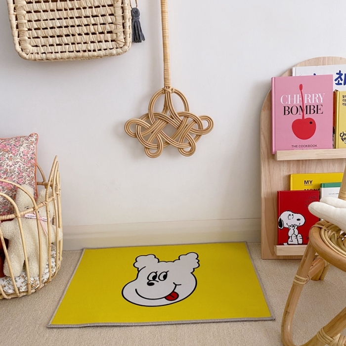91家纺网 家纺一手货源 找家纺 星期八 2020新款ins卡通地垫 狗狗黄