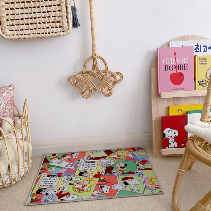 91家纺网 家纺一手货源 找家纺 星期八 2020新款ins卡通地垫 史努比童真