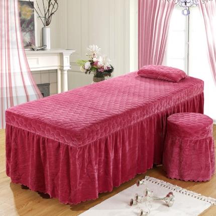 乐逸家纺 2023新款单品水晶绒床罩 红豆沙