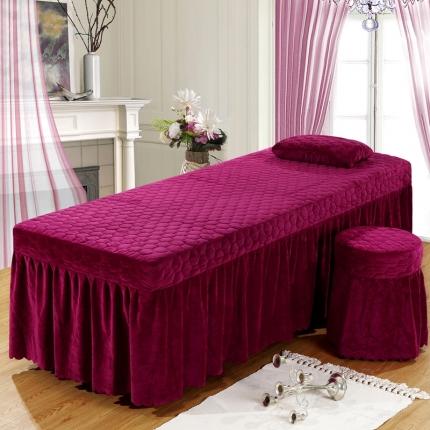 乐逸家纺 2023新款单品水晶绒床罩 酒红