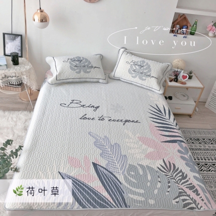 91家纺网 家纺一手货源 找家纺 （总）大阪印花乳胶凉席三件套冰丝可水洗可折叠夏季凉感丝软席子