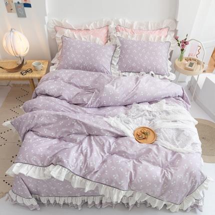 91家纺网 家纺一手货源 找家纺 （总）婳庭 2021新款斜纹13372荷叶花边工艺全棉四件套