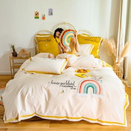 91家纺网 家纺一手货源 找家纺 （总）柚子 2020新款60s长绒棉绣花工艺款四件套（棚拍）