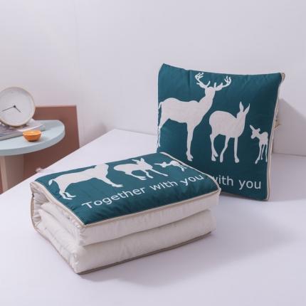 91家纺网 家纺一手货源 找家纺 博笔熊 2020新款磨毛抱枕被 三只鹿