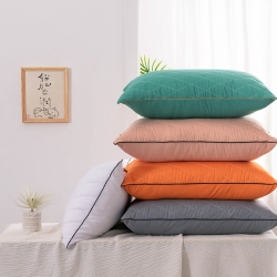 91家纺网 家纺一手货源 找家纺 （总）长鑫枕业 2020新款绗缝枕芯48*74cm,灰色,白色,橘色,绿色,玉色
