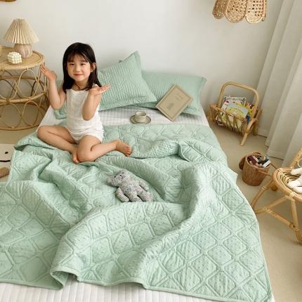 星期八 2020新款爱心泡泡夏被三件套 橄榄绿